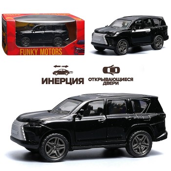 Чёрная инерционная машинка die-cast , 1:32, с люком