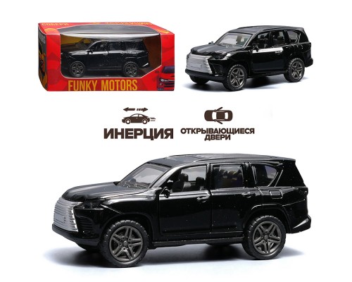 Чёрная инерционная машинка die-cast , 1:32, с люком