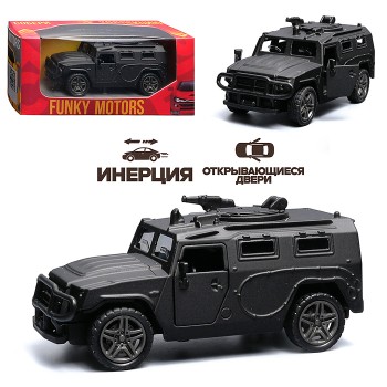 Чёрная инерционная машинка вид D die-cast , 1:32