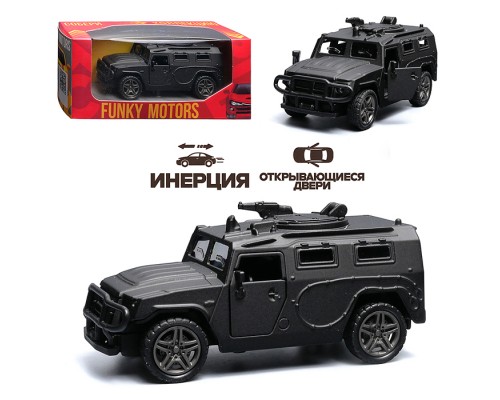 Чёрная инерционная машинка вид D die-cast , 1:32