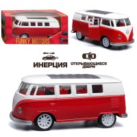 Бордовый инерционный микроавтобус die-cast, 1:32