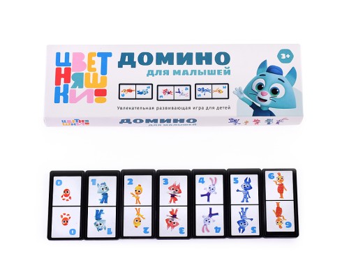 Домино в коробке "Цветняшки"
