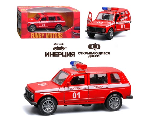 Пожарная охрана инерционная машинка вид В die-cast , 1:32