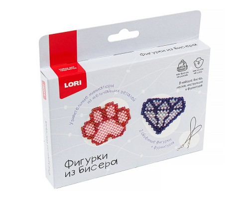 Фигурки из бисера. Брелоки "Алмаз, лапка"