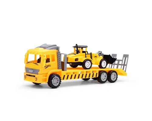 Автовоз со строительной техникой, под колпаком