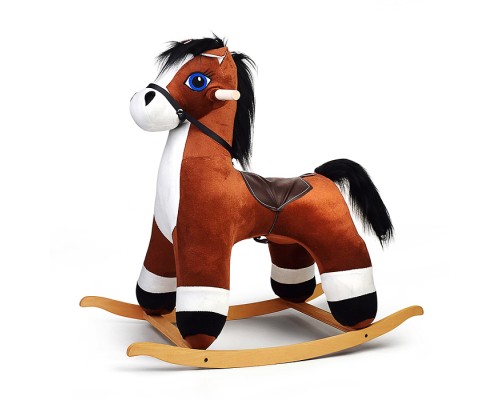 Качалка Конь Вегас, музыкальная, цвет коричневый