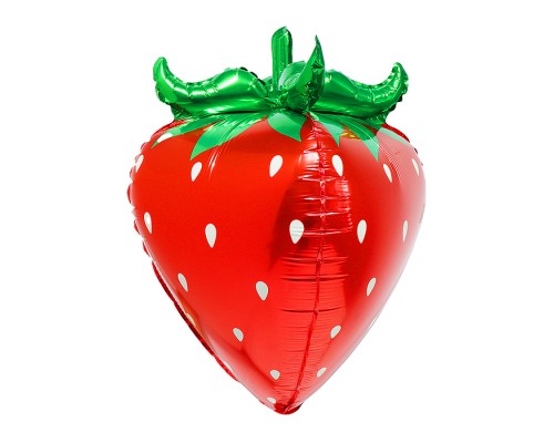 Шар 3D (28''/71 см) Фигура, Клубника, Красный, 1 шт. в уп.