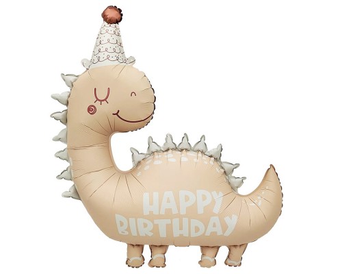 Шар (39''/99 см) Фигура, Динозаврик в колпачке, Сатин, 1 шт. в уп.