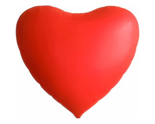 Шар (63''/160 см) Сердце, Красный, Сатин, 1 шт. в уп.
