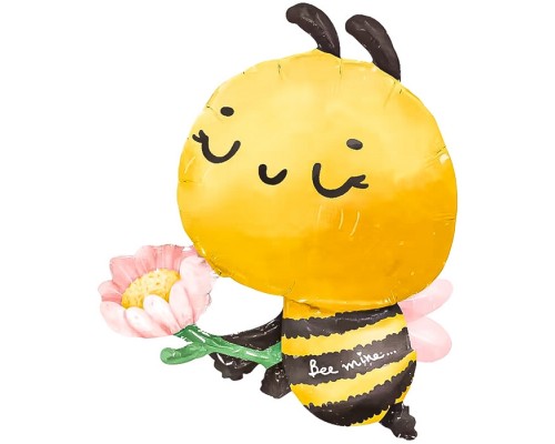 Шар (32''/81 см) Фигура, Пчелка с цветком, 1 шт. в уп.