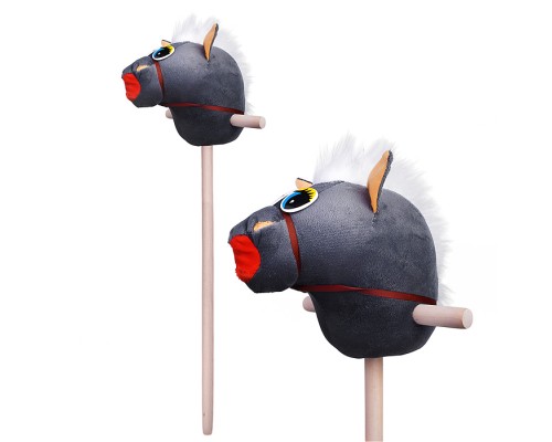 Игрушка "Лошадка" на палке (серая)