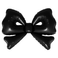Шар (50''/127 см) Фигура, Бант, Черный, Сатин, 1 шт. в уп.