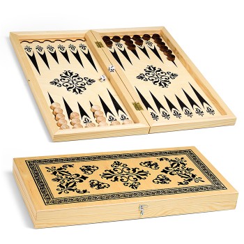 Нарды деревянные малые (400х200мм) дерев. фишки