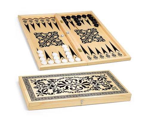 Нарды деревянные средние (500х250мм) пластик. фишки