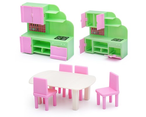 Набор мебели для кукол "Кухня" (6 пред.) (европодвес)