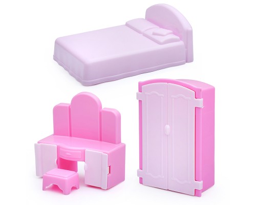 Набор мебели для кукол "Спальня" 4 предмета (европодвес)