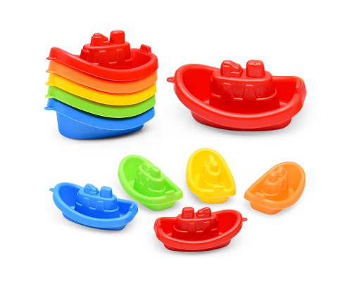 Игровой набор для купания "Кораблики Радуга" 5пр. (в сетке)