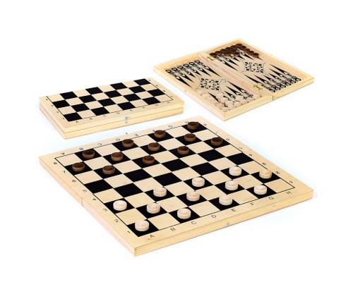 Нарды дерев. малые + шашки 2в1 (420х210мм) дерев.фишки