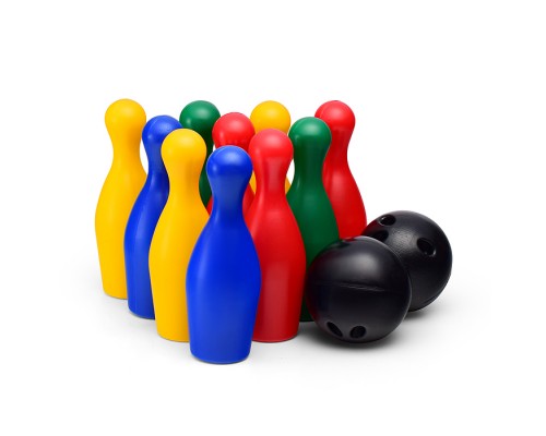 Боулинг 10 кеглей + 2 шара  в сетке