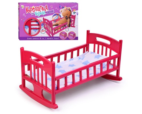 Кроватка для кукол с постелькой в коробке