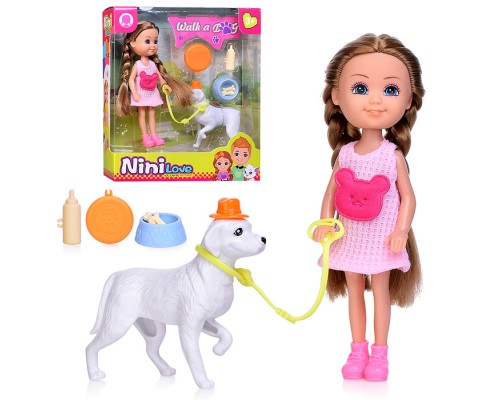 Кукла с аксессуарами "Ника с собачкой" в коробке