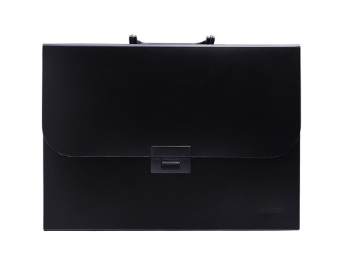 Портфель "Daily" с 13-ю отделениями на замке, пластиковый 900 мкм, для документов A4, непрозрачный черный