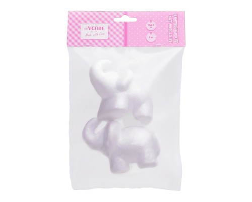 Заготовка для декорирования "Слоники" из пенополистирола, 100x65 мм, 2 шт, в пластиковом пакете с подвесом