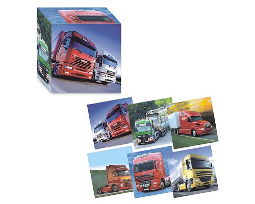 Кубики (4 куб) "Грузовики"