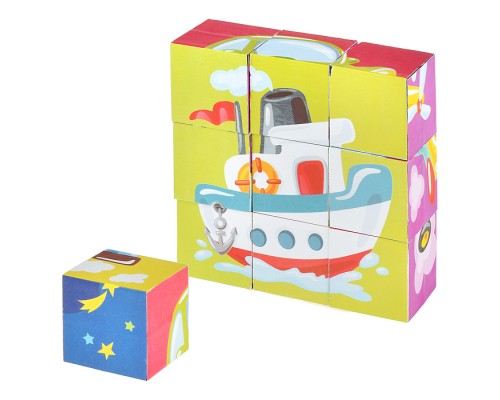 Кубики (9 куб) "Транспорт для малыша"