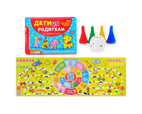 Настольная игра в коробке "Дети против родителей"