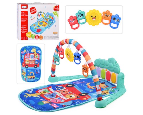 Коврик развивающий "Автобус со зверятами" с ростомером, в коробке