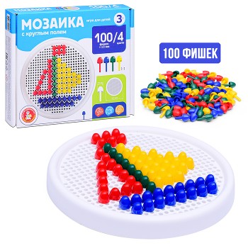 Мозаика с круглым полем d10/4 цв/100 эл new