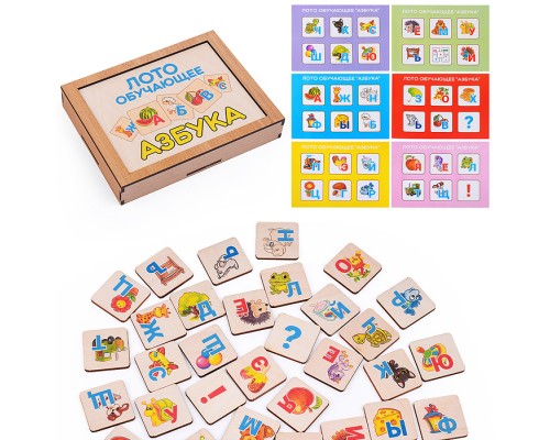 Лото обучающее "Азбука" дер.