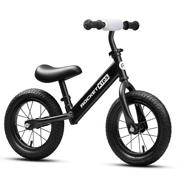 Беговел 12" Rocket R0043NEW-BK, колеса надувные, цвет черный