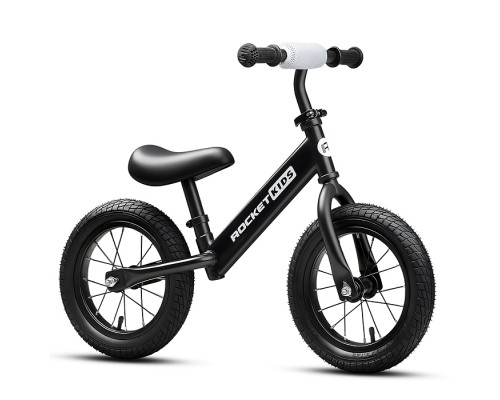 Беговел 12" Rocket R0043NEW-BK, колеса надувные, цвет черный