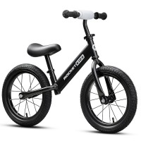 Беговел 14" Rocket R0045NEW-BK, колеса надувные, цвет черный