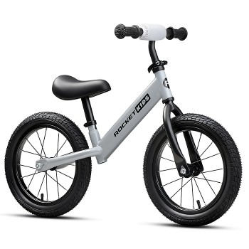 Беговел 14" Rocket R0045NEW-GR, колеса надувные, цвет серый