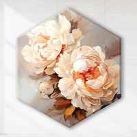 Картина по номерам 37х32 "Нежные пионы" с поталью Гексагон (26 цветов)