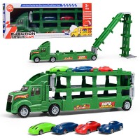 Машина "Автовоз" (цвет зеленый) 4 машины в комплекте, в коробке