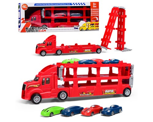 Машина "Автовоз" (цвет красный) 4 машины в комплекте, в коробке