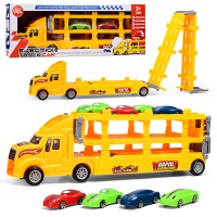 Машина "Автовоз" (цвет желтый) 4 машины в комплекте, в коробке
