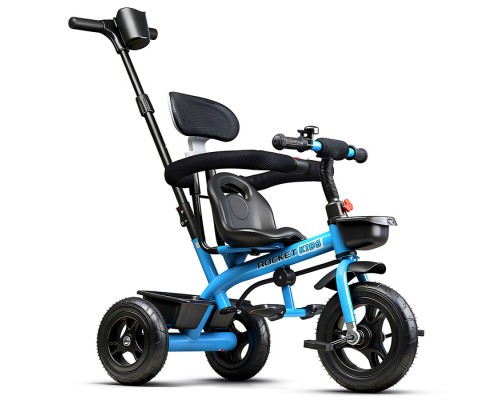 Велосипед трехколесный Rocket 188NEW-BL, колеса EVA 10"/8", цвет голубой