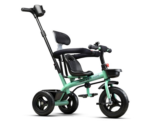 Велосипед трехколесный Rocket 188NEW-TQ, колеса EVA 10"/8", цвет бирюзовый