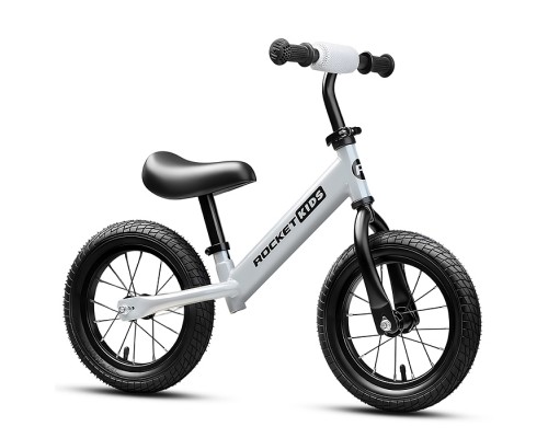 Беговел 12" Rocket R0043NEW-GR, колеса надувные, цвет серый