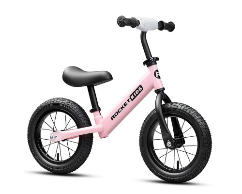 Беговел 12" Rocket R0043NEW-PK, колеса надувные, цвет розовый