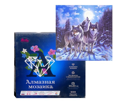 Алмазная мозаика 30х30 "Ночное трио"