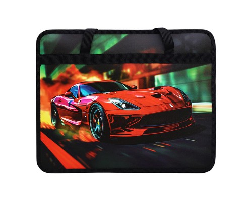 Папка детская А4 пластиковая, с ручками, 330/260/75 "Красное авто"