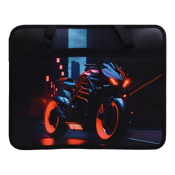 Папка пластиковая с ручками А4, широкая 330/260/120 "Super bike"