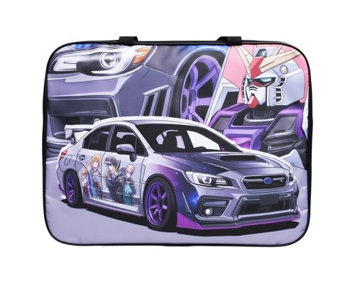 Папка школьника А4 с ручками + твердое дно, широкая, ткань, дизайн 335/260/60 "Киберавто"