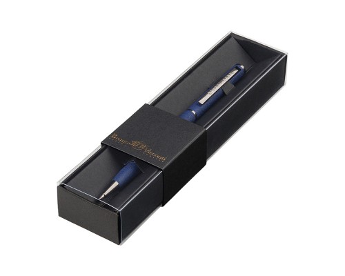 Ручка в футляре "Palermo" автоматическая 0.7 мм, синяя (корпус винтаж темно-синий, черная коробка)